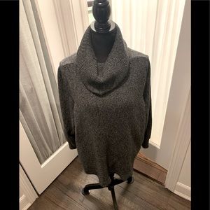 Tahari Cowl Neck Sweater, Like New, Long Sleeves, Charcoal Grey, Size 3X